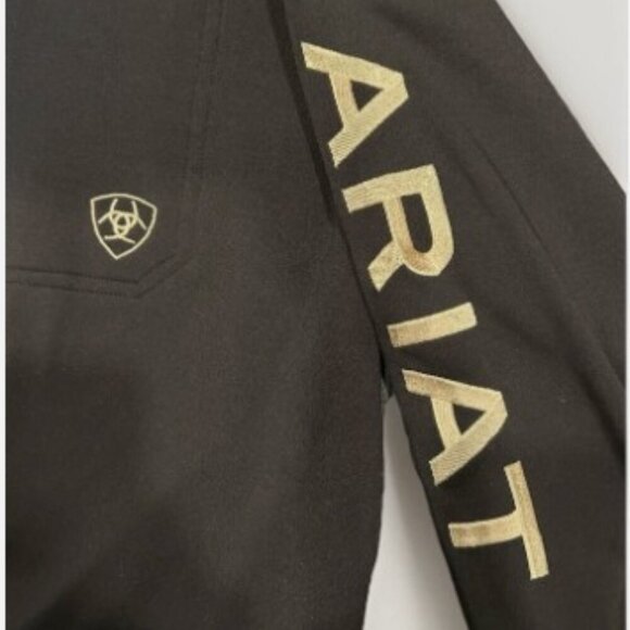 Ariat Tek Pullover Men's Size Medium Black 1/4 Zip Cold Series Sweatshirt Fleece - Picture 3 of 6